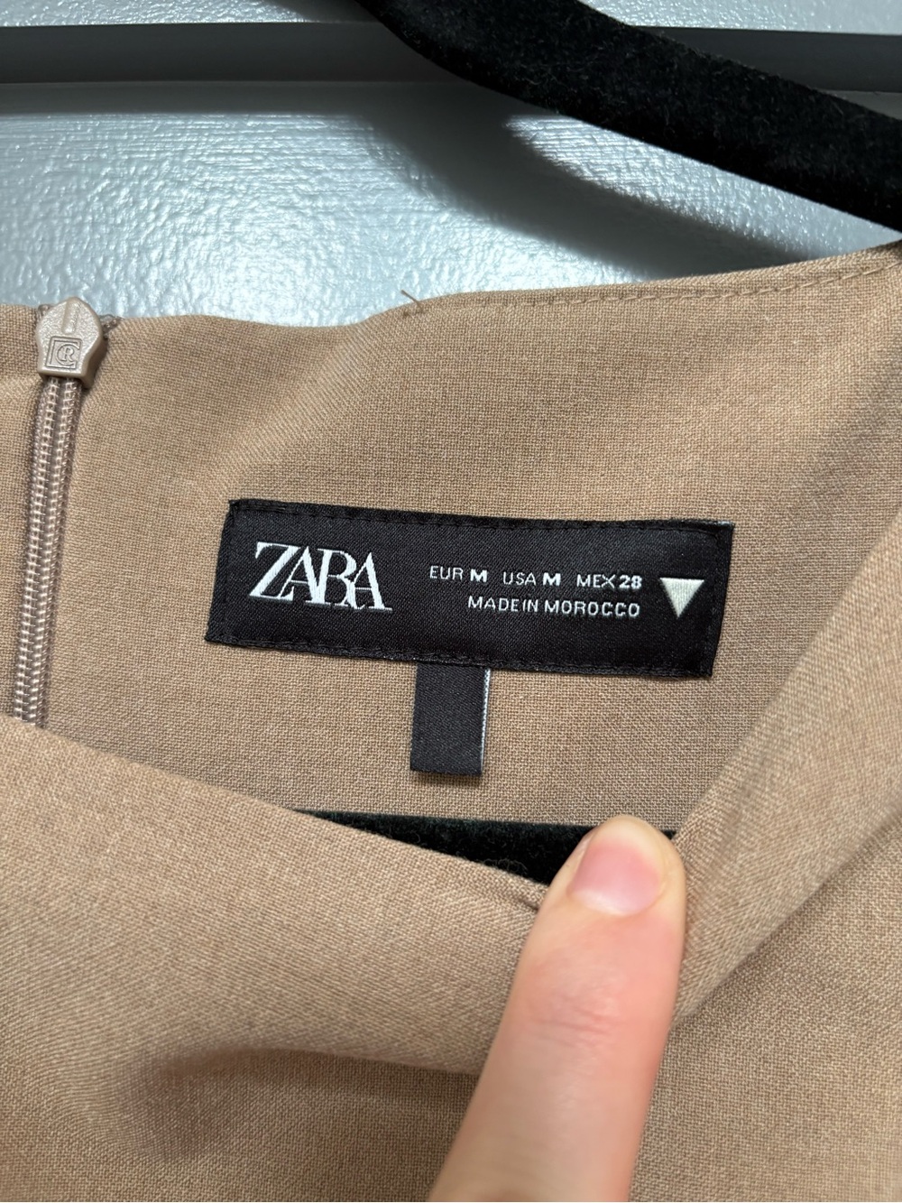 Zara Tan Mini Dress with Waist Ties - Picture 3 of 3